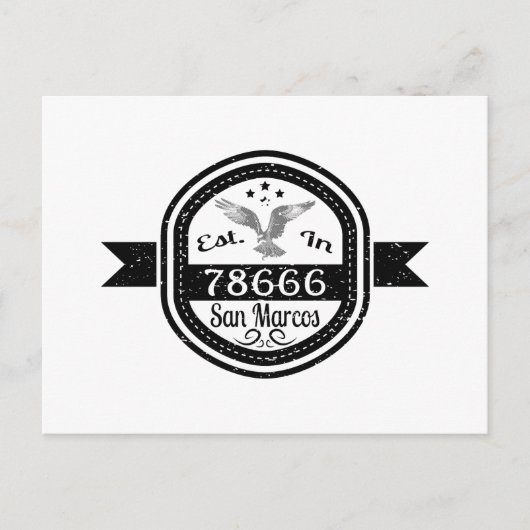 Gegründet im Jahr 7866 San Marcos Postkarte (Vorderseite)