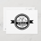 Gegründet im Jahr 94558 Napa Postkarte (Vorne/Hinten)