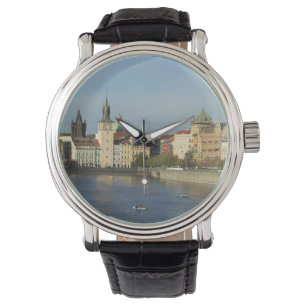 Gegurtete Uhr Prags schwarzes Leder