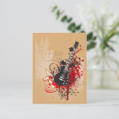 GEGV GRUNGE ELECTRIC GUITAR VECTOR GRAPHIC MUSIC R POSTKARTE (Stehend Vorderseite)