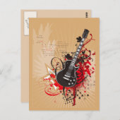 GEGV GRUNGE ELECTRIC GUITAR VECTOR GRAPHIC MUSIC R POSTKARTE (Vorne/Hinten)