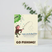 Geh angeln! postkarte (Stehend Vorderseite)