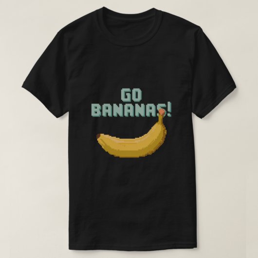 Geh Bananen! Retro Pixel Art einer gelben Banane T-Shirt (Design vorne)