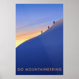 Geh Bergsteigen Reiseplakat Poster