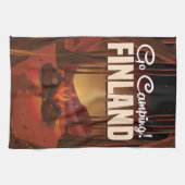 Geh Camping! Finnisches Urlaubsposter Handtuch (Horizontal)