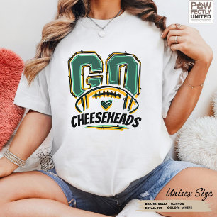 Geh Cheeseheads Fußballfan Grüne Gelbe Anpassung Tri-Blend Shirt