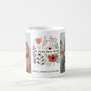 "Geh Deinen Eigenen Weg" Wildblumen-Foto-Tasse Kaffeetasse