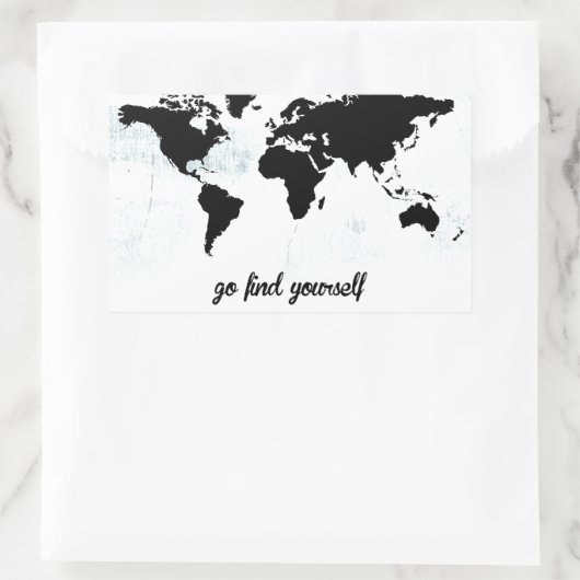 Geh dich selbst finden rechteckiger aufkleber (Tasche)