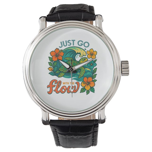 Geh einfach mit der Flow Turtle Armbanduhr (Vorderseite)