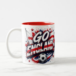Geh England 2026 Fußballfan Zweifarbige Tasse