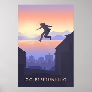 Geh Freerunning Reiseplakat Poster