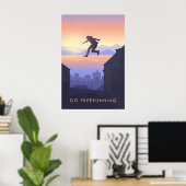 Geh Freerunning Reiseplakat Poster (Heimbüro)