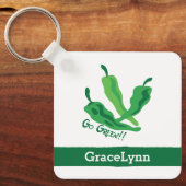 Geh grün!! Chile Paprikaschoten Schlüsselanhänger (Vorderseite)