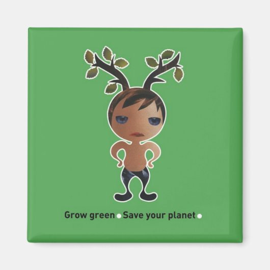 Geh grün für den Planeten! Magnet (Vorne)