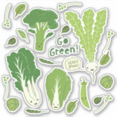 Geh grün! Grüne Grüne Veggies Gemüse Aufkleber (Vorderseite)