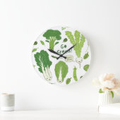 Geh grün! Leafy Green! Happy Garden Veggies Große Wanduhr (Zuhause)