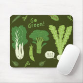 Geh grün! (Leafy Green) Happy Veggie Garden! Mousepad (Mit Mouse)