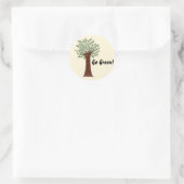 Geh Grüner Baum Runder Aufkleber (Tasche)
