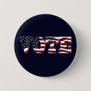 Geh Hin Und Wähle USA-Flaggen-Design Button