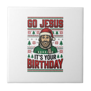 Geh Jesus Weihnachten Geburtstag Vintage-Shirt Fliese
