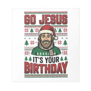 Geh Jesus Weihnachten Geburtstag Vintage-Shirt Notizblock