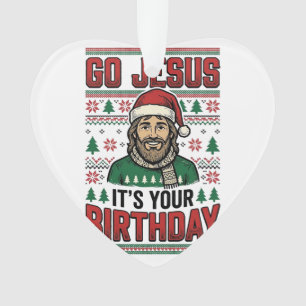Geh Jesus Weihnachten Geburtstag Vintage-Shirt Ornament