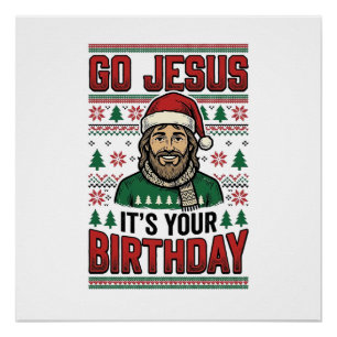 Geh Jesus Weihnachten Geburtstag Vintage-Shirt Poster