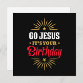 Geh Jesus zu deinem Geburtstag Heiligabengeschenk Einladung (Vorne/Hinten)