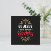 Geh Jesus zu deinem Geburtstag Heiligabengeschenk Einladung (Stehend Vorderseite)