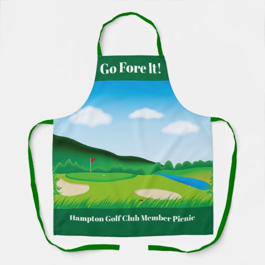 "Geh los!" Golf Lover Picnic Schürze (Vorderseite)