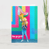 Geh Mädchen, Brecht einen Bauch, Viel Glück! Karte (Vorderseite)