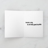 Geh Mädchen, Brecht einen Bauch, Viel Glück! Karte (Innenseite)