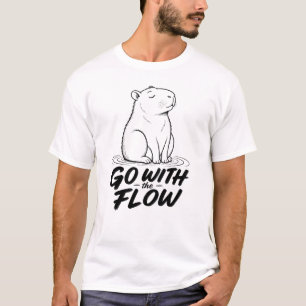 Geh mit dem Fluss Capybara Design T-Shirt