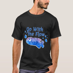 Geh mit dem Fluss Wasserfarben Kunst handgezeichne T-Shirt