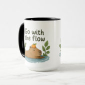 Geh mit dem Strom Capybara Tasse – Cute Relaxed (Vorderseite Links)