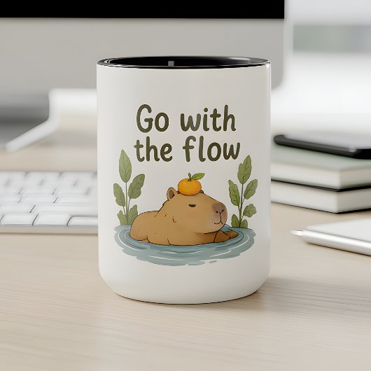 Geh mit dem Strom Capybara Tasse – Cute Relaxed