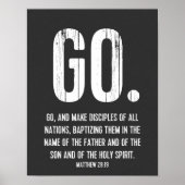 Geh. Moderne Bibelverse, Schrift, Matthew 28:19 Poster (Vorne)