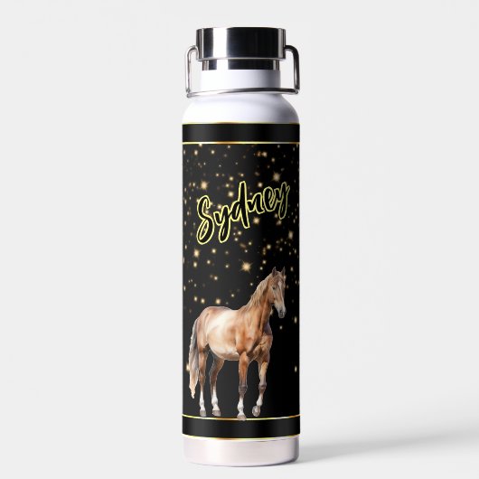 Geh Mustangs! Personalisiert Kids Sports Team Thor Trinkflasche (Rückseite)