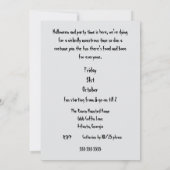 Geh nicht in den Wald Einladung (Rückseite)