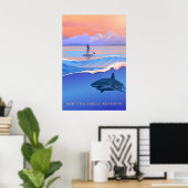 Geh nicht Paddleboarding Reiseplakat Poster (Heimbüro)