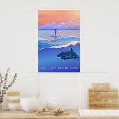Geh nicht Paddleboarding Reiseplakat Poster (Küche)