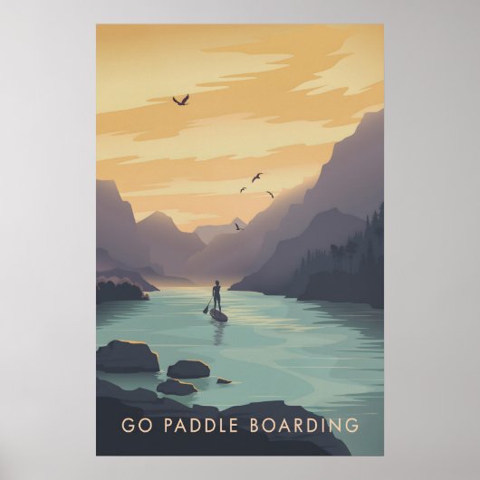 Geh Paddleboarding Reiseplakat Poster (Vorne)