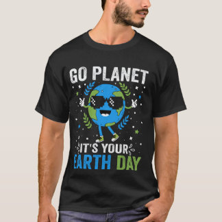 Geh Planet Dein Tag der Erde 2025 Lehrer Kinder Mä T-Shirt