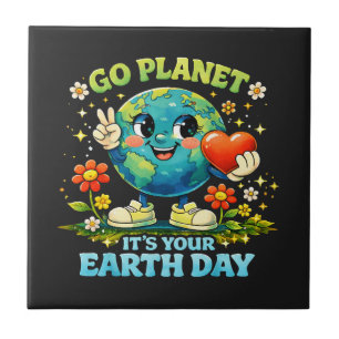 Geh Planet Erde Tag grün Fliese