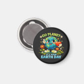 Geh Planet Erde Tag grün Magnet (Vorderseite/Rückseite)
