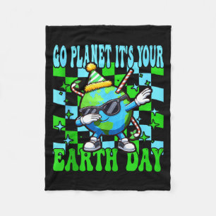 Geh Planet Erde Tag süß dabbing Erde Natur Kinder Fleecedecke