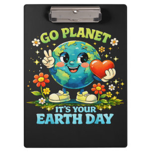  Geh Planet Ihr Tag der Erde grün Klemmbrett