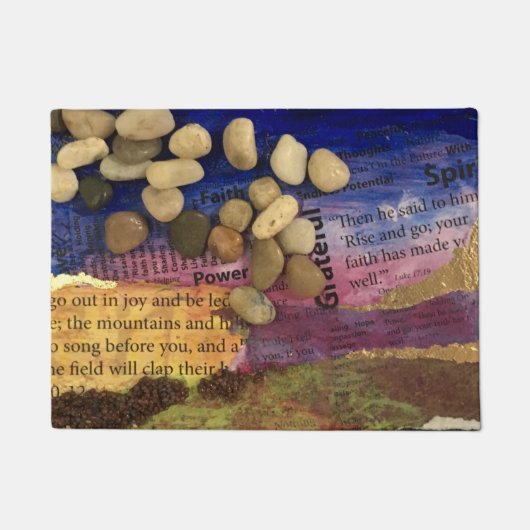 Geh raus in Joy Welcome Mat Fußmatte (Vorderseite)