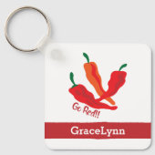 Geh rot!! Chile Paprikaschoten Schlüsselanhänger (Vorderseite)