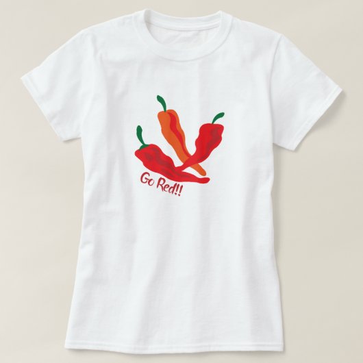 Geh rot! Chile-Paprikaschoten T-Shirt (Design vorne)